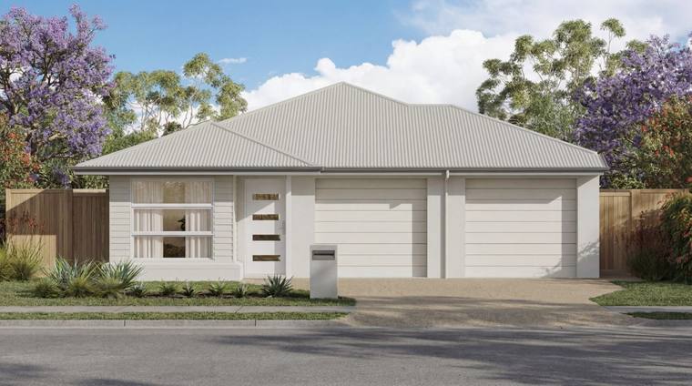 Modern Australian family home with a double garage and front lawn